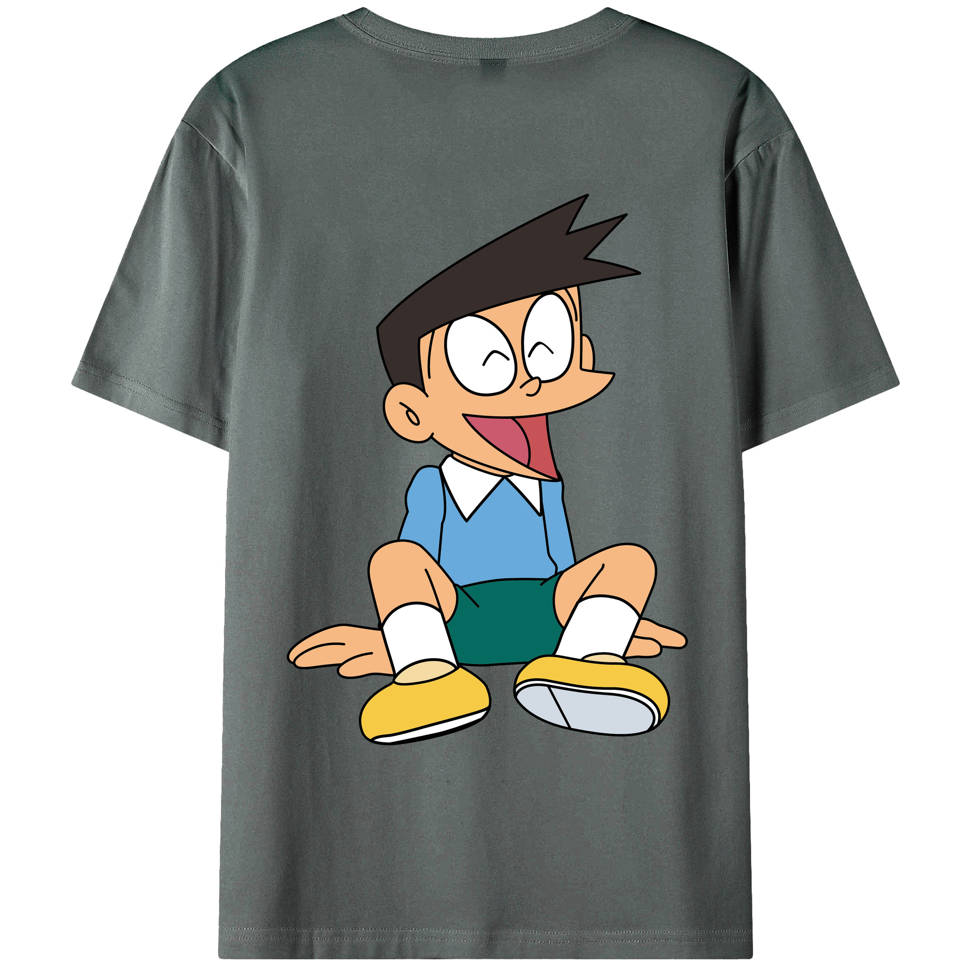 （画像用） ドラえもん 骨川 スネ夫 Doraemon Honekawa Suneo 綿100％ メンズ半袖Tシャツ（バックプリント） 通気性